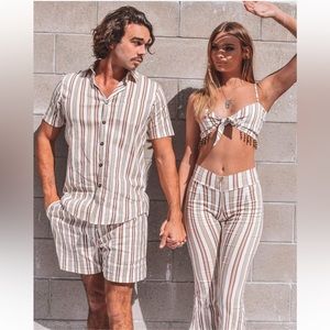 NWOT Her Pony Striped Woodstock Kick Flare Pants